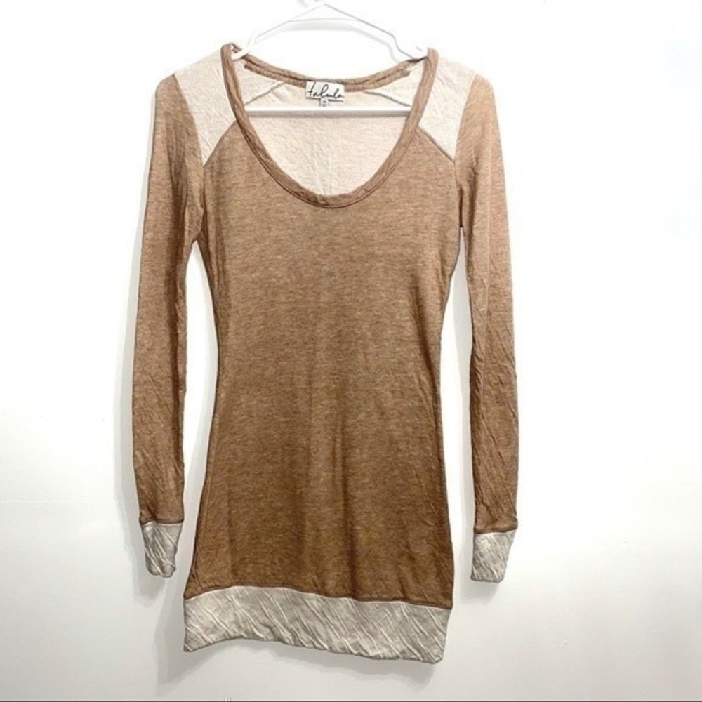talula Xs long sleeved scoop neck mini dress or tunic top 24B2